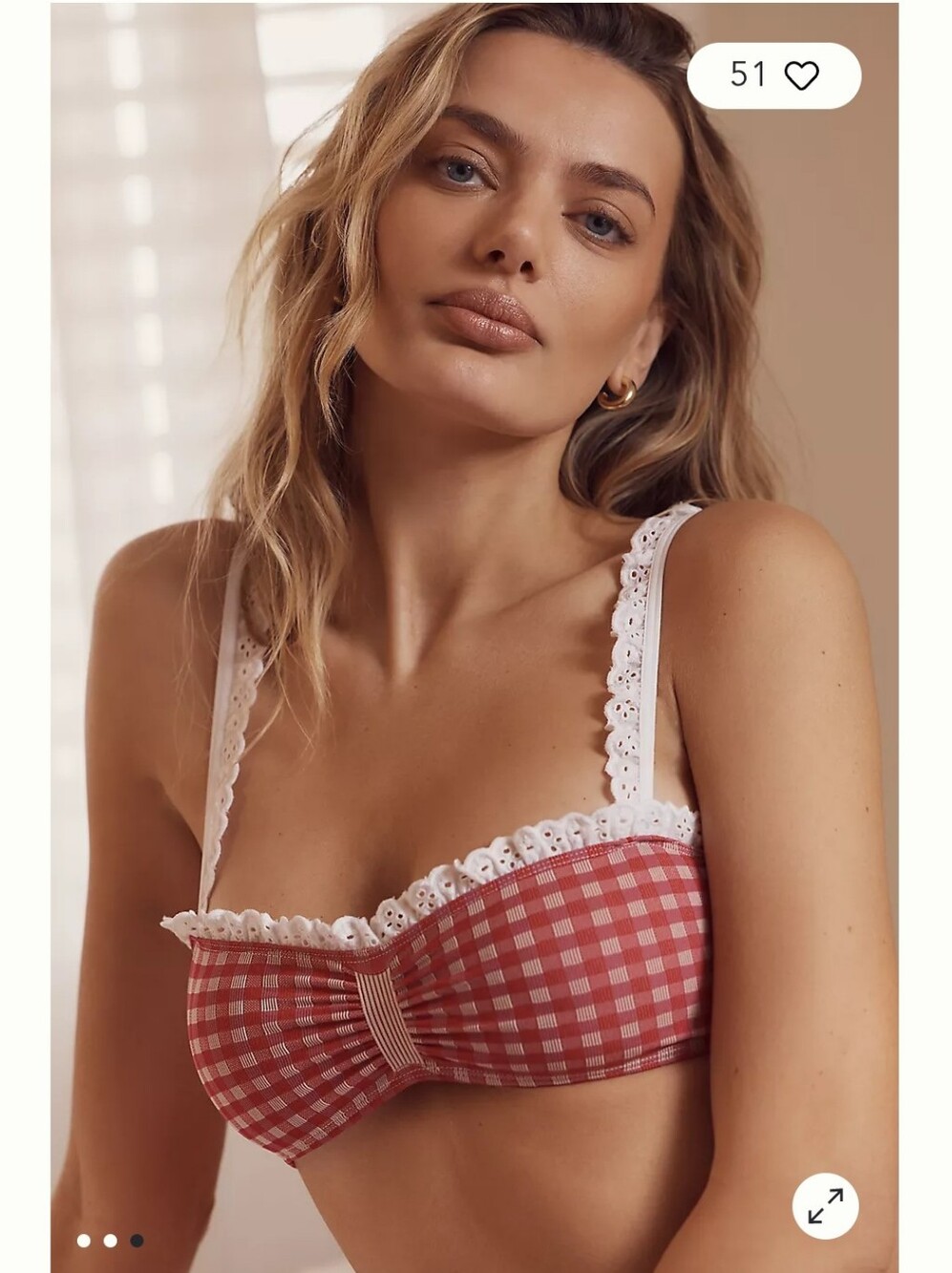 NWT Anthropologie Seamless Lace Trim Bralette, S/M